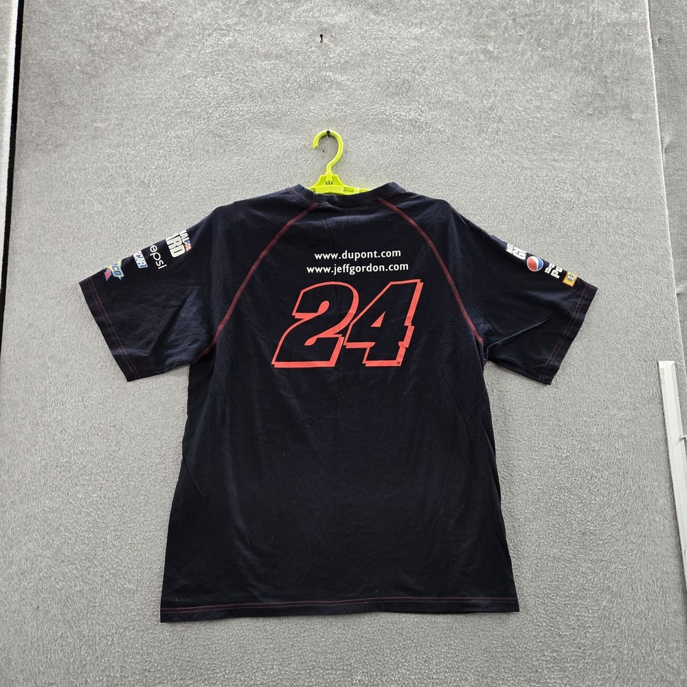 VINTAGE‎ Jeff Gordan Men Shirt L Black Graphic NASCAR Logos Racing Jersey